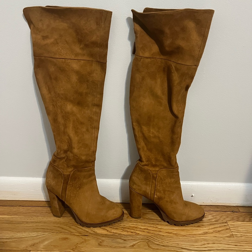 Aldo suede over the knee boots w/ block heel - size 7